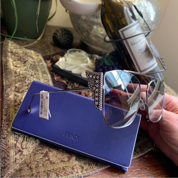 NWT Fendi 62mm Square Brow Bar Sunglasses - Picture 7 of 15